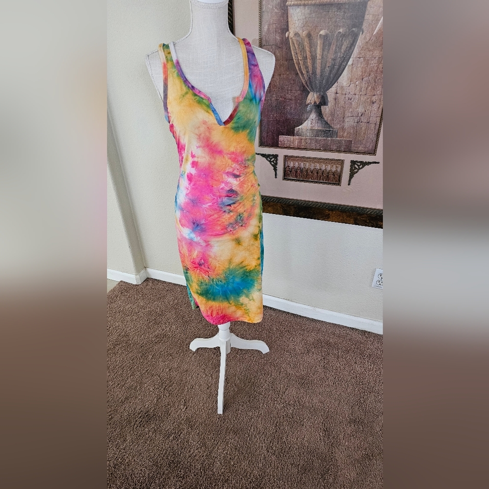 Multicolor Tie-Dye Sleeveless Dress